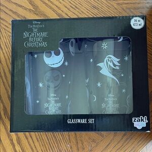 Disney The Nightmare Before Christmas White Glassware Set of two